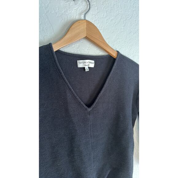 Texture & Thread Madewell Black Knit Tie Front Crop Top XS K4775 Y2K - Picture 5 of 9